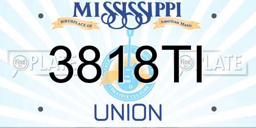 3818TI Mississippi License Plate