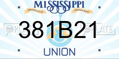 381B21 Mississippi License Plate
