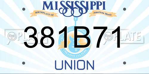 381B71 Mississippi License Plate