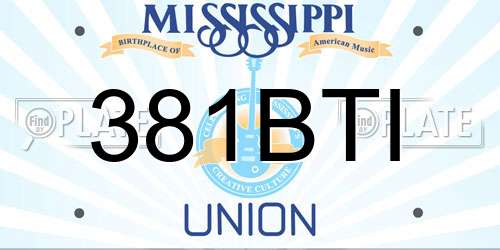 381BTI Mississippi License Plate