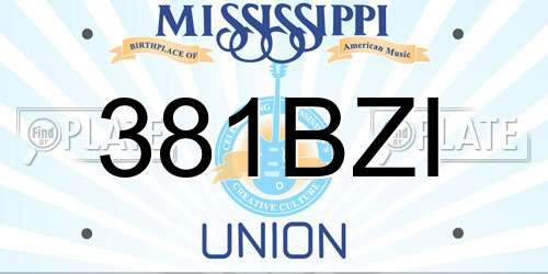 381BZI Mississippi License Plate