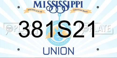 381S21 Mississippi License Plate