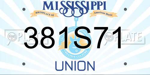 381S71 Mississippi License Plate