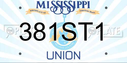 381ST1 Mississippi License Plate
