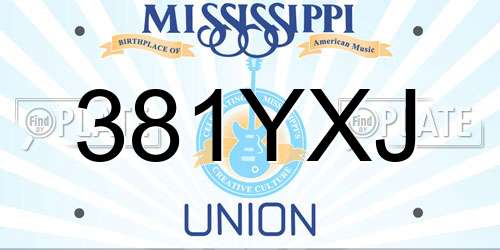 381YXJ Mississippi License Plate