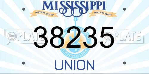 38235 Mississippi License Plate