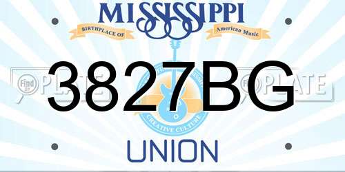 3827BG Mississippi License Plate