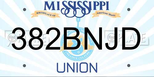 382BNJD Mississippi License Plate