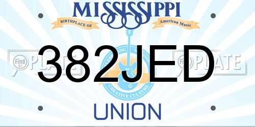 382JED Mississippi License Plate