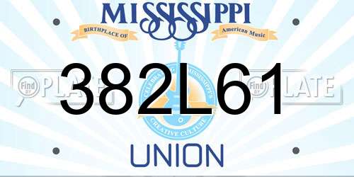 382L61 Mississippi License Plate