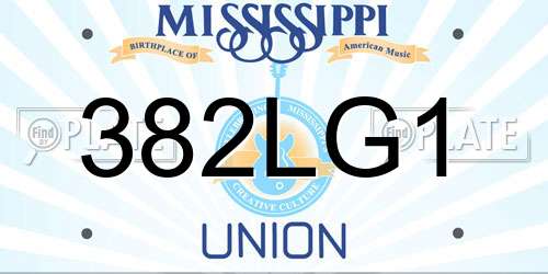 382LG1 Mississippi License Plate
