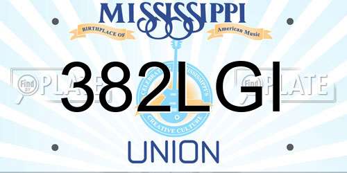 382LGI Mississippi License Plate