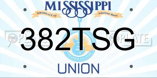 382TSG Mississippi License Plate