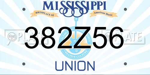 382Z56 Mississippi License Plate