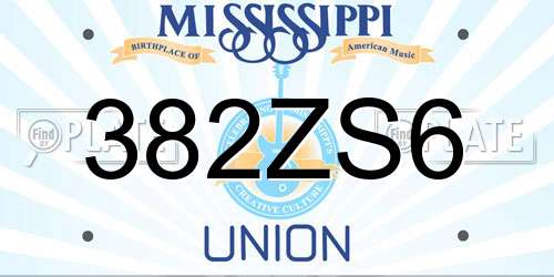 382ZS6 Mississippi License Plate