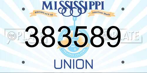 383589 Mississippi License Plate