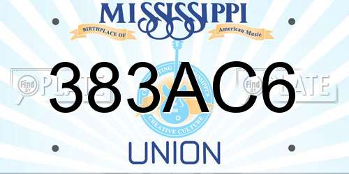 383AC6 Mississippi License Plate