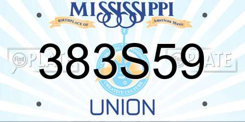383S59 Mississippi License Plate