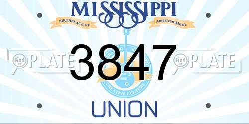 3847 Mississippi License Plate