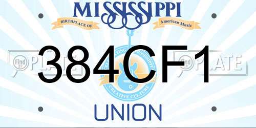 384CF1 Mississippi License Plate