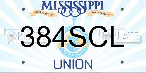 384SCL Mississippi License Plate