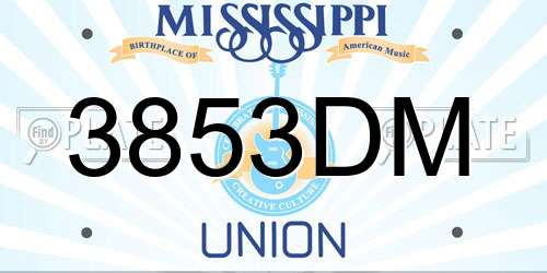 3853DM Mississippi License Plate