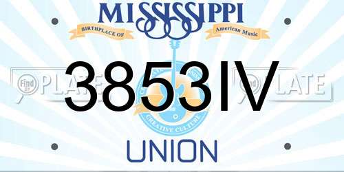 3853IV Mississippi License Plate