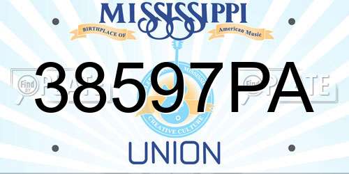 38597PA Mississippi License Plate