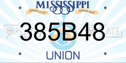 385B48 Mississippi License Plate
