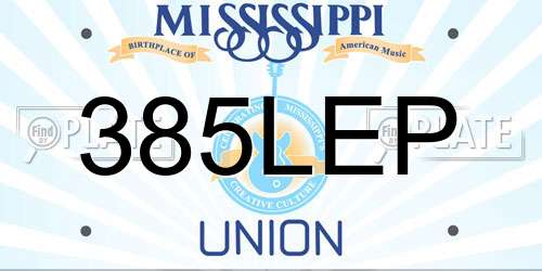 385LEP Mississippi License Plate
