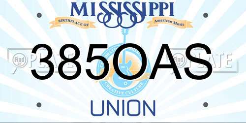 385OAS Mississippi License Plate