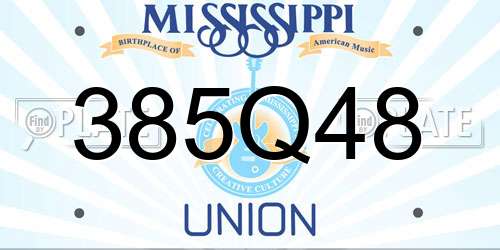 385Q48 Mississippi License Plate