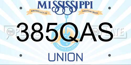 385QAS Mississippi License Plate