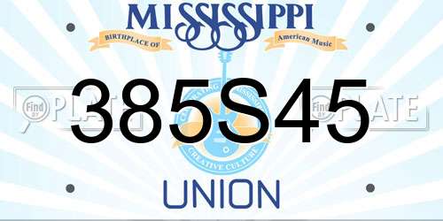 385S45 Mississippi License Plate