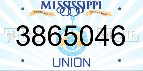 3865046 Mississippi License Plate