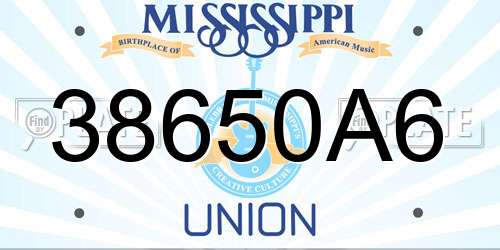 38650A6 Mississippi License Plate