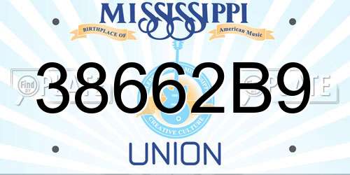 38662B9 Mississippi License Plate