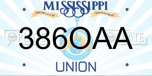386OAA Mississippi License Plate