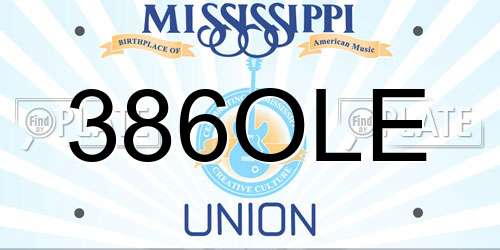 386OLE Mississippi License Plate