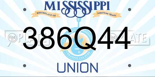 386Q44 Mississippi License Plate