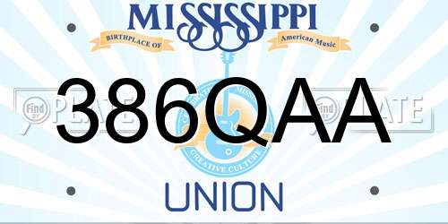386QAA Mississippi License Plate