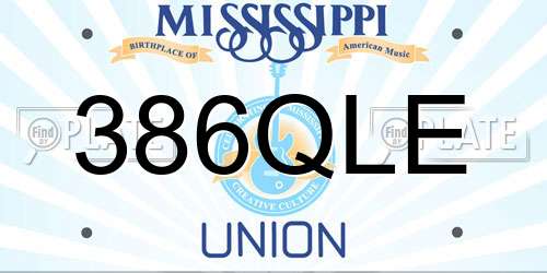 386QLE Mississippi License Plate