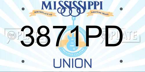 3871PD Mississippi License Plate