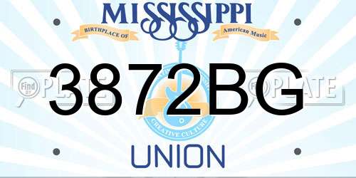 3872BG Mississippi License Plate
