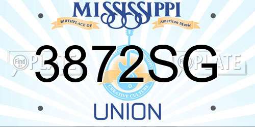 3872SG Mississippi License Plate