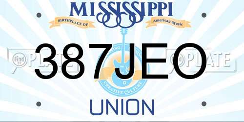 387JEO Mississippi License Plate