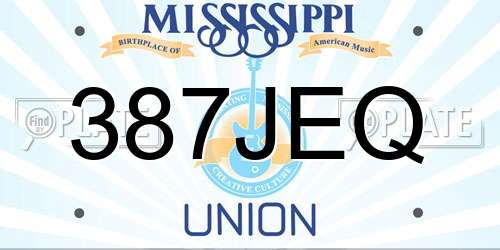387JEQ Mississippi License Plate