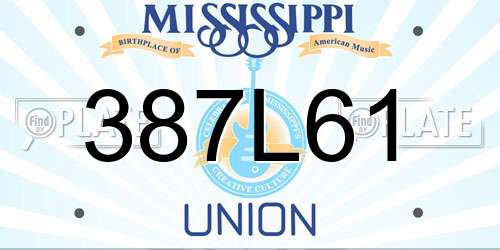 387L61 Mississippi License Plate