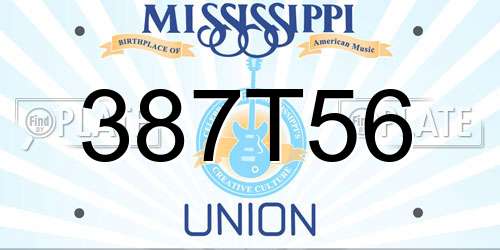 387T56 Mississippi License Plate