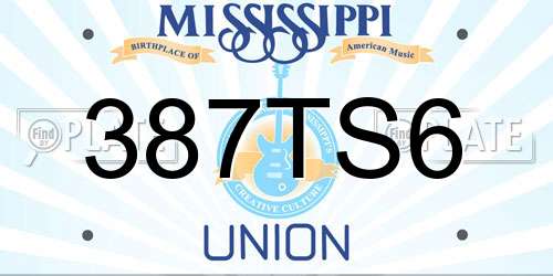 387TS6 Mississippi License Plate